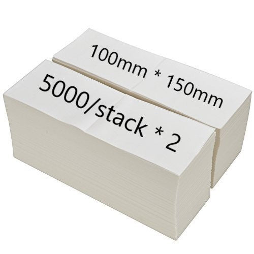 Bulk 10000 High-Quality 100*150mm Direct thermal labels fanfold[5000*2 stacks]